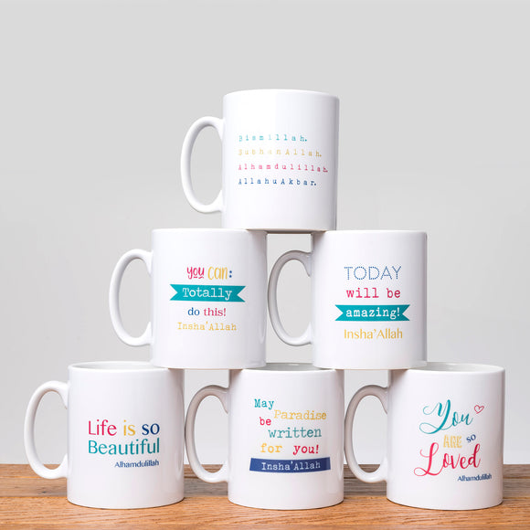 Mugs with positive messages by Islamic Moments
