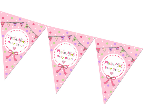 FBB02 - Baby Girl Bunting by Islamic Moments
