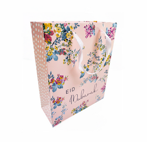 Luxury Large Pink Blossoms Eid Mubarak Gift Bag Gift Wrap - GB 04