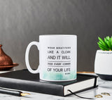 Islamic Printed Ceramic Mug with Rumi Quote "Wear gratitude..." - MGR 03