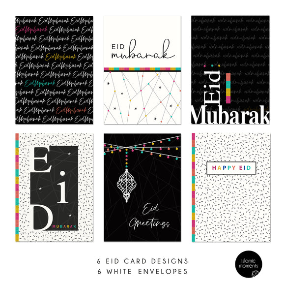 Multipack 6 Eid Mubarak Cards - Eid Edit - MP EE