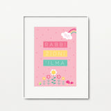 Girls Room Set: 2 x A4 Prints - Pink - Home Decor - PT 42