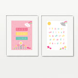 Girls Room Set: 2 x A4 Prints - Pink - Home Decor - PT 42