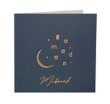 Ramadan Mubarak Gold Foiled Greeting Card in Navy Blue - RC 21