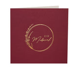 Eid Mubarak Gold Foiled Greeting Card in Burgundy - RC 26