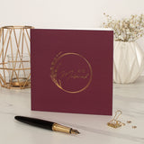 Eid Mubarak Gold Foiled Greeting Card in Burgundy - RC 26