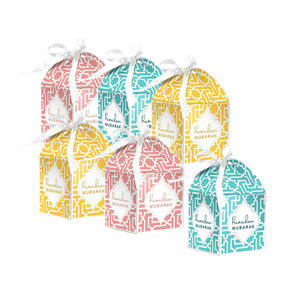 Ramadan Mubarak Favour Gift Boxes - Pastels - Pack of 6 - FB 04