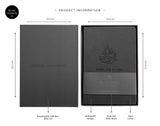 Hardback Luxury 'Rabbi Zidni 'Ilma' Journal in Vegan Leather - Gift Boxed - Charcoal Grey - LL 02