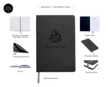 Hardback Luxury 'Rabbi Zidni 'Ilma' Journal in Vegan Leather - Gift Boxed - Charcoal Grey - LL 02