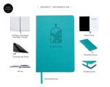 Hardback Luxury 'Bismillah' Journal in Vegan Leather - Gift Boxed - Marine Blue - LL 03