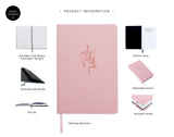 Hardback Luxury 'Bismillah' Journal in Vegan Leather - Gift Boxed - Rose Pink - LL 04