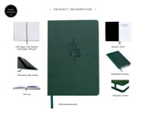 Hardback Luxury 'Bismillah' Journal in Vegan Leather - Gift Boxed - Hunter Green - LL 05