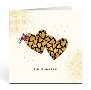 Eid Mubarak - Hearts - Cream and Gold - ML 07