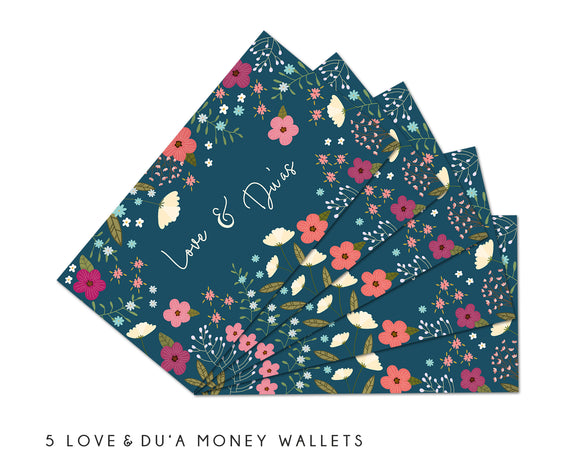 Money Wallets - Love & Du'as - Pack of 5 - MW LD02
