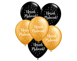 Umrah Mubarak Balloons Black and Gold - BA 13