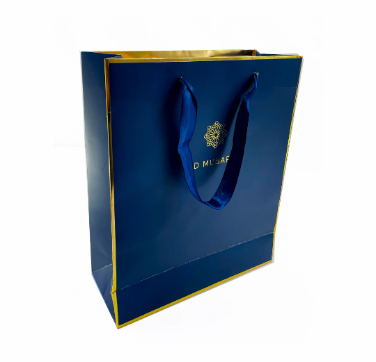 Luxury Large Eid Mubarak Gift Bag in Navy & Gold Foil - Gift Wrap - GB 06