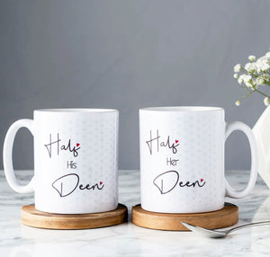 Ceramic Mugs - Half His Deen and Half Her Deen Set - MG 42