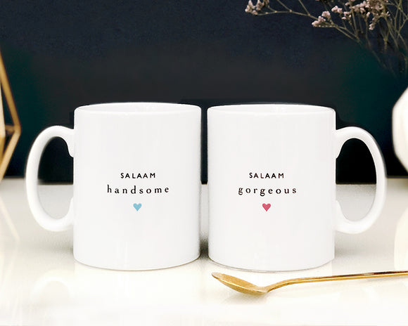 Ceramic Mug Set - Salaam Gorgeous & Salaam Handsome - MG 50