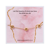 Rose Gold Coloured Bracelet With Flowers - JY 01 Pink