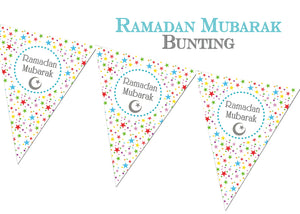 FRB 01 - Ramadan Mubarak Bunting - Stars - Islamic Moments