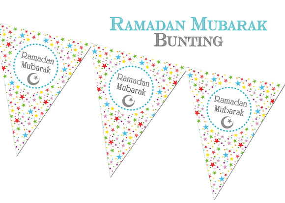 FRB 01 - Ramadan Mubarak Bunting - Stars - Islamic Moments
