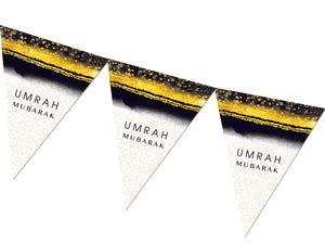 Umrah Mubarak Bunting in Black & Gold - FUB 04