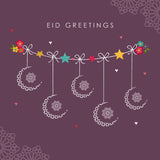 HE 07 - Eid Greetings - Hello Eid - Mauve Crescents - Islamic Moments